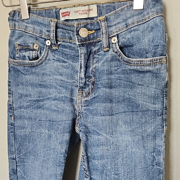 Levi's Light Blue Denim 502 Regular Taper Boy's Adjustable Waist Pants Size 8 - Picture 2 of 7